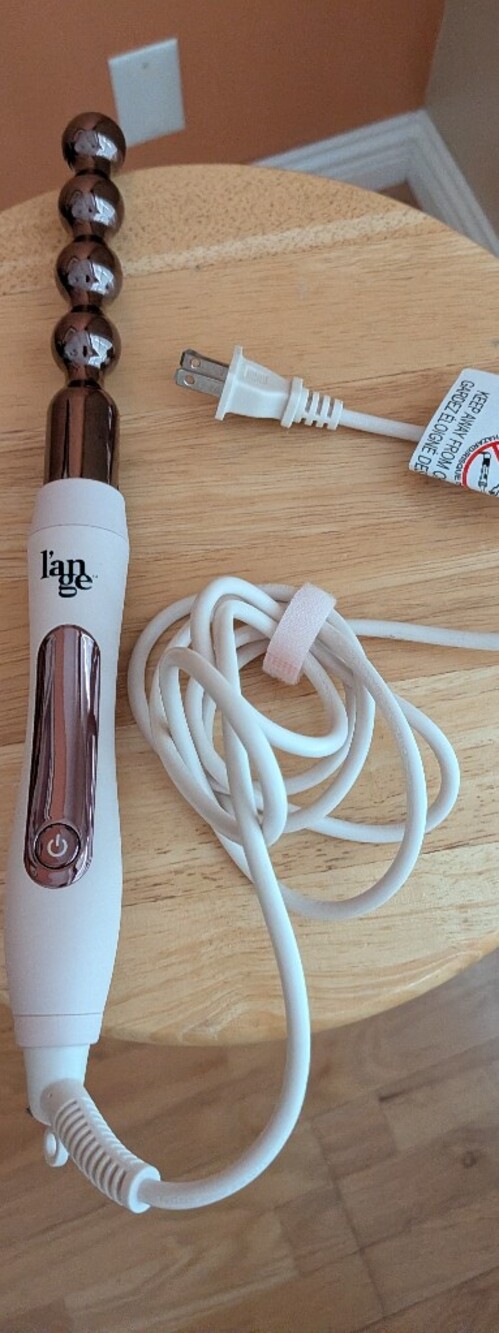 Lange White and Rose Gold Bubble Curling Wand